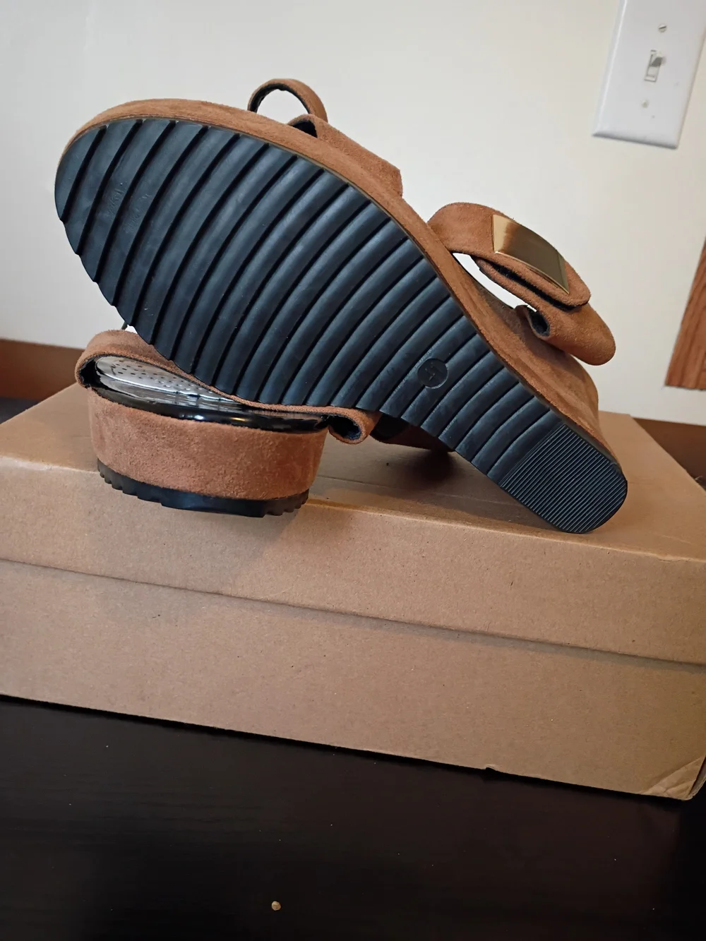 Women’s Brown Suede Strappy Platform Sandals